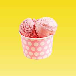 Gelato cup with two scoop